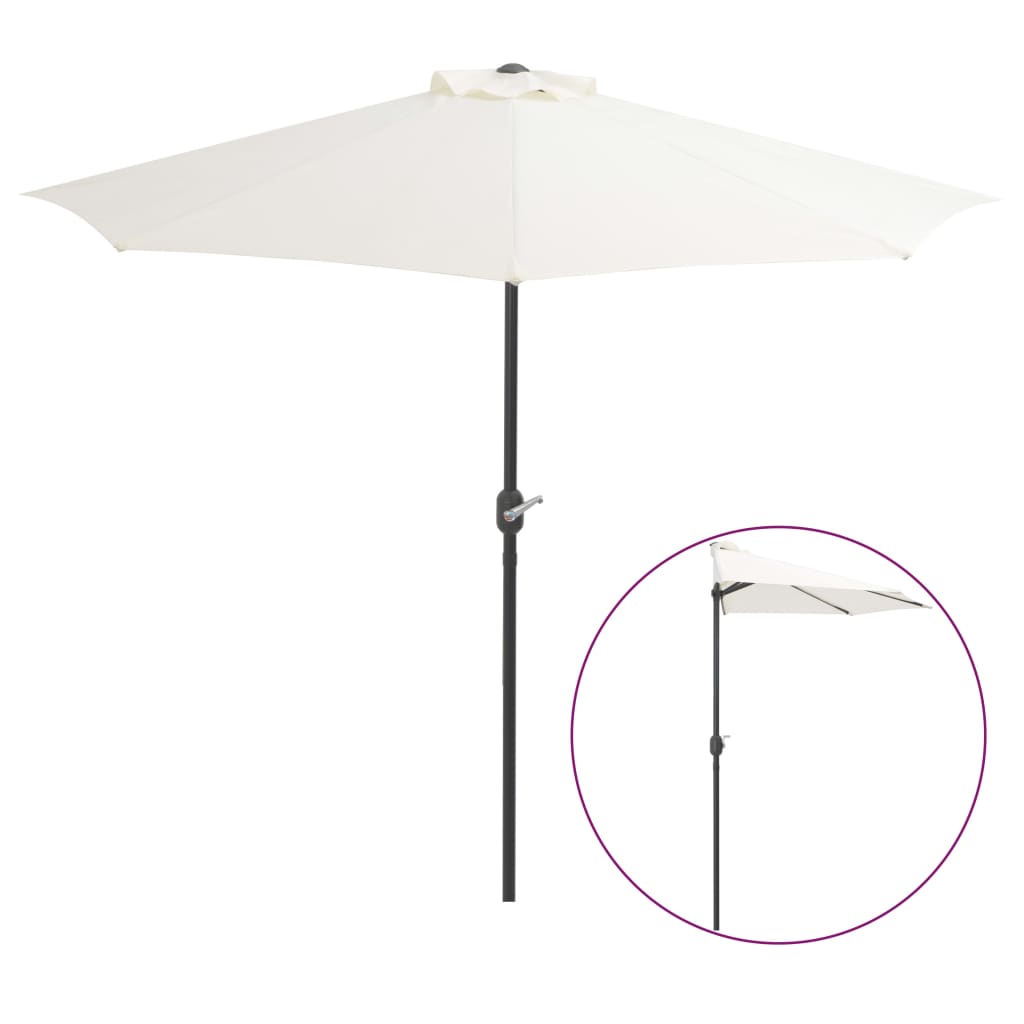 NNEVL Balcony Parasol with Aluminium Pole Sand 270x135 cm Half - TiendaNNEVL Balcony Parasol with Aluminium Pole Sand 270x135 cm Half871847562533944587TiendaNNEVL44587Outdoor Umbrellas & SunshadesNNEVL Balcony Parasol with Aluminium Pole Sand 270x135 cm Half