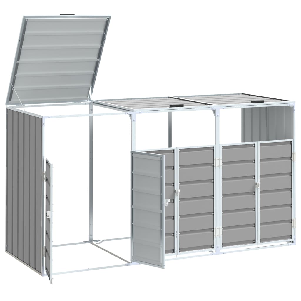 NNEVL Wheelie Bin Storage for Triple Bins Grey 216x81x115 cm Steel - TiendaNNEVL Wheelie Bin Storage for Triple Bins Grey 216x81x115 cm Steel87210129886754006180TiendaNNEVL4006180Waste Container EnclosuresNNEVL Wheelie Bin Storage for Triple Bins Grey 216x81x115 cm Steel