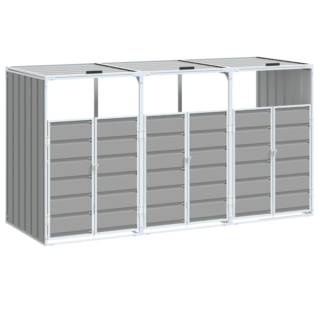 NNEVL Wheelie Bin Storage for Triple Bins Grey 216x81x115 cm Steel - TiendaNNEVL Wheelie Bin Storage for Triple Bins Grey 216x81x115 cm Steel87210129886754006180TiendaNNEVL4006180Waste Container EnclosuresNNEVL Wheelie Bin Storage for Triple Bins Grey 216x81x115 cm Steel