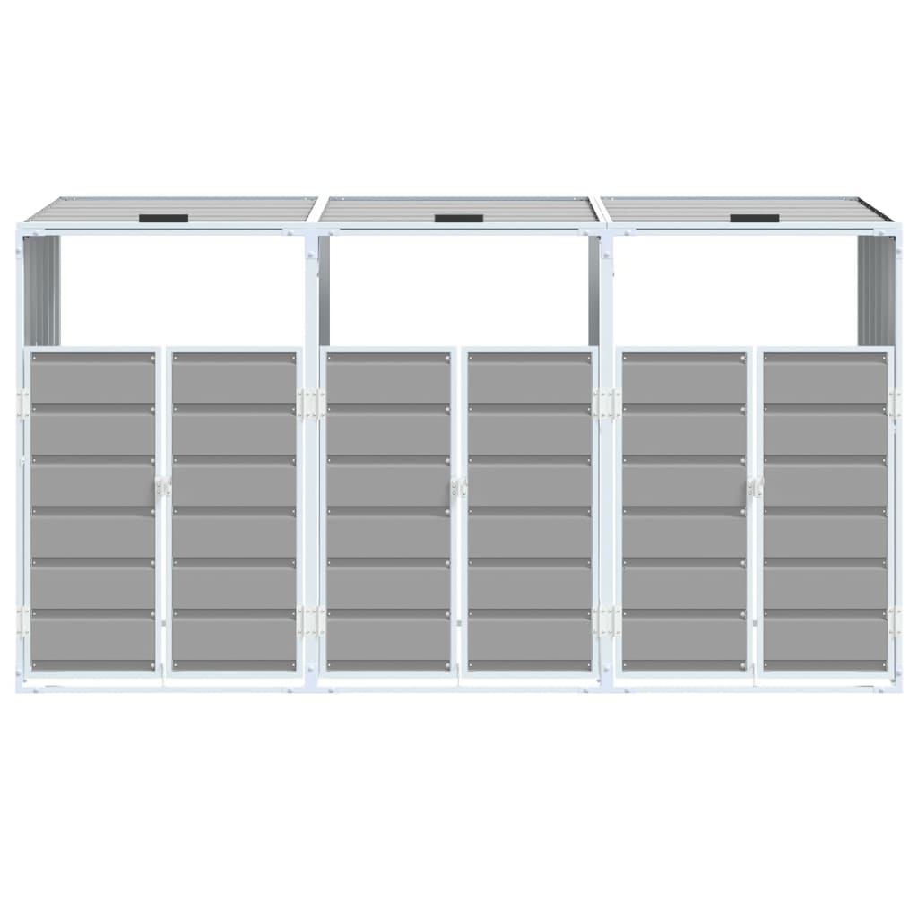 NNEVL Wheelie Bin Storage for Triple Bins Grey 216x81x115 cm Steel - TiendaNNEVL Wheelie Bin Storage for Triple Bins Grey 216x81x115 cm Steel87210129886754006180TiendaNNEVL4006180Waste Container EnclosuresNNEVL Wheelie Bin Storage for Triple Bins Grey 216x81x115 cm Steel